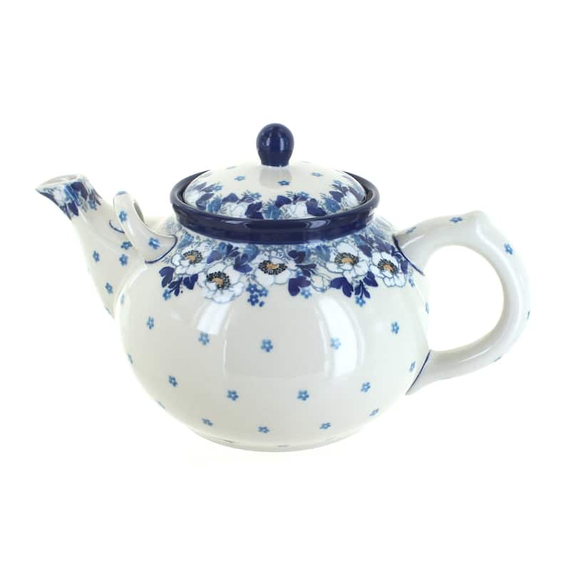 Blue Rose Polish Pottery 444 Ceramika Artystyczna Large Teapot - Georgia Blue