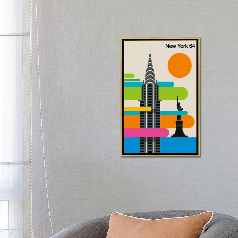iCanvas "New York 64" by Bo Lundberg Framed Canvas Print