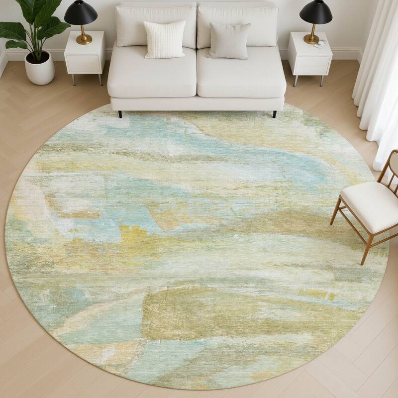 Premium Washable Super Soft Abstract Chic Mayfield Rug - Beige - 8' x 8'