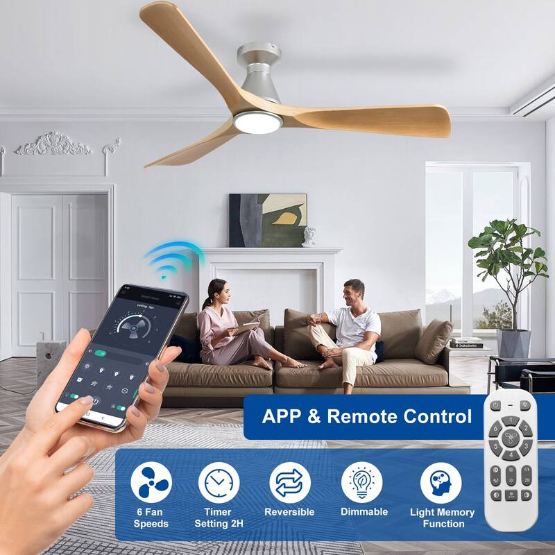 Ceiling Fan Without Light: 42-52 Inch 3 Blade Indoor Outdoor Fans for Patios