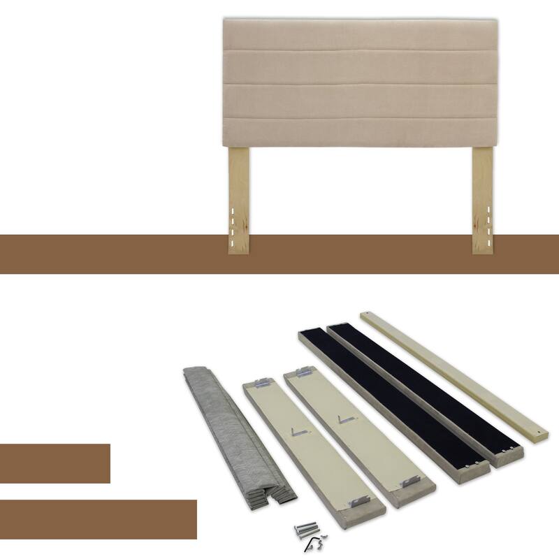 13-Inch Platform Bed For Mattress With Headboard, Eliminate Need for Box Spring and Frame, Beige