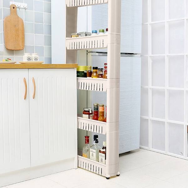 Shop Mobile Shelving Rolling Pull Out Cart Rack Tower Storage Narrow Cabinet Organizer On Sale Overstock 31647674