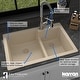preview thumbnail 51 of 60, Karran 33" Top Mount Large/Small Bowl Quartz Kitchen Sink Kit - 33" x 22" x 9"