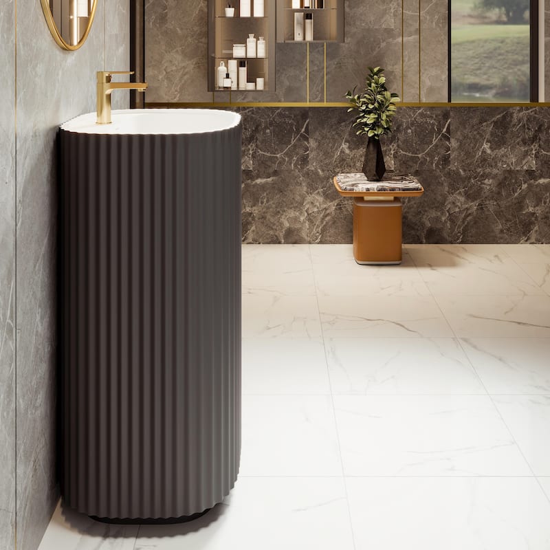 Eviva Haven 20" W x 16" D Solid Surface Pedestal Sink Base