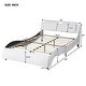 preview thumbnail 14 of 25, Merax Upholstered Faux Leather Platform Bed with LED Light