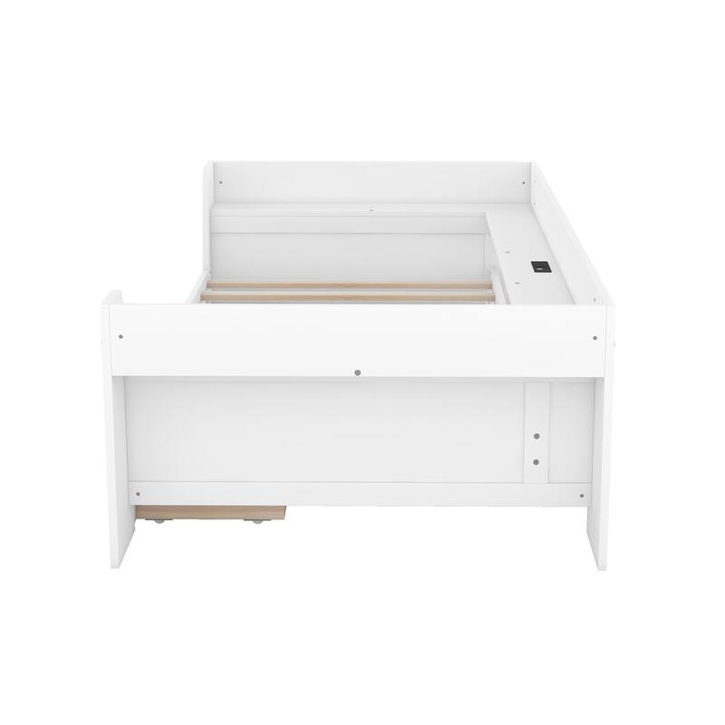 Twin Pine Daybed with Shelves, Drawers & Charging Station