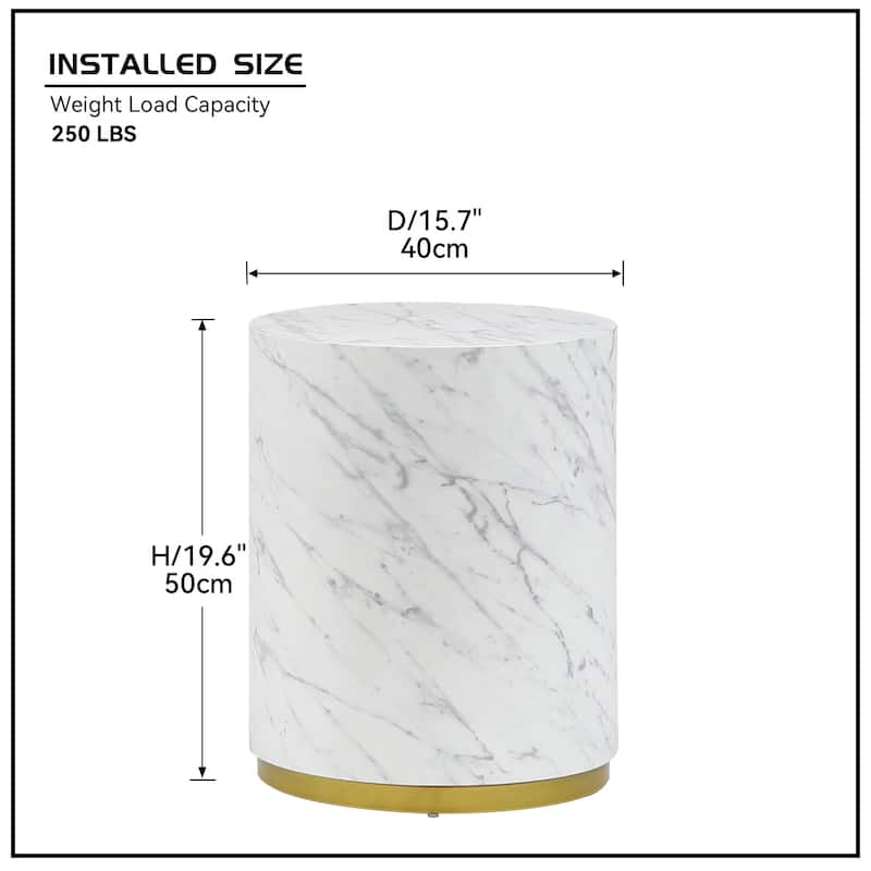 GDF Studio - Modern Side Table Small Round End Table Fully Assembled - 15.75"