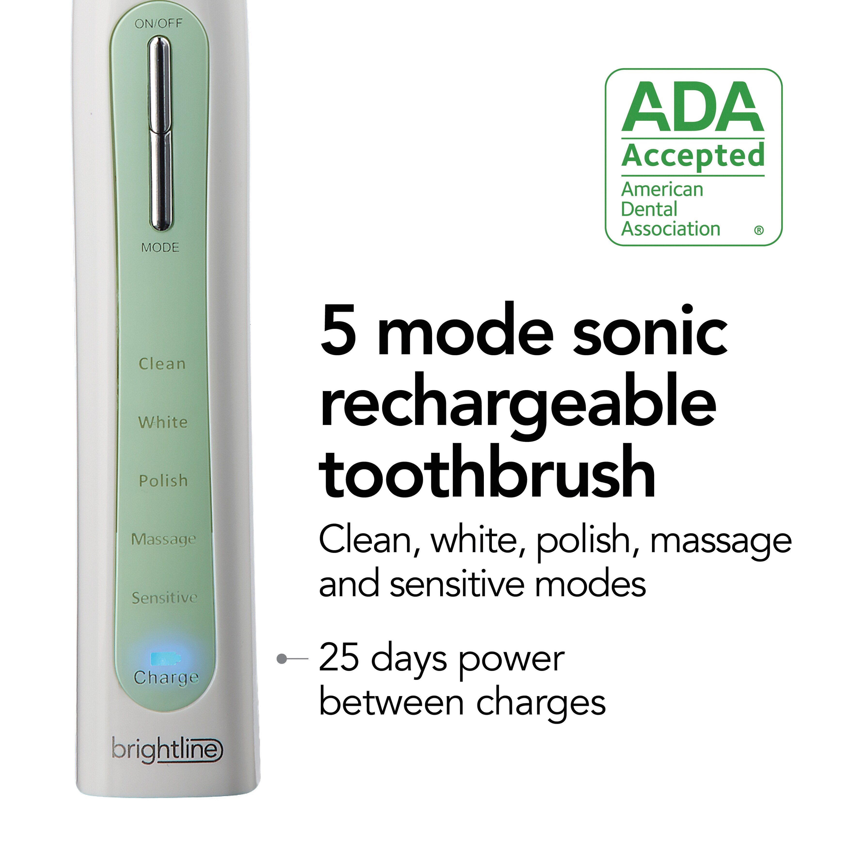 brightline sonic rechargeable toothbrush