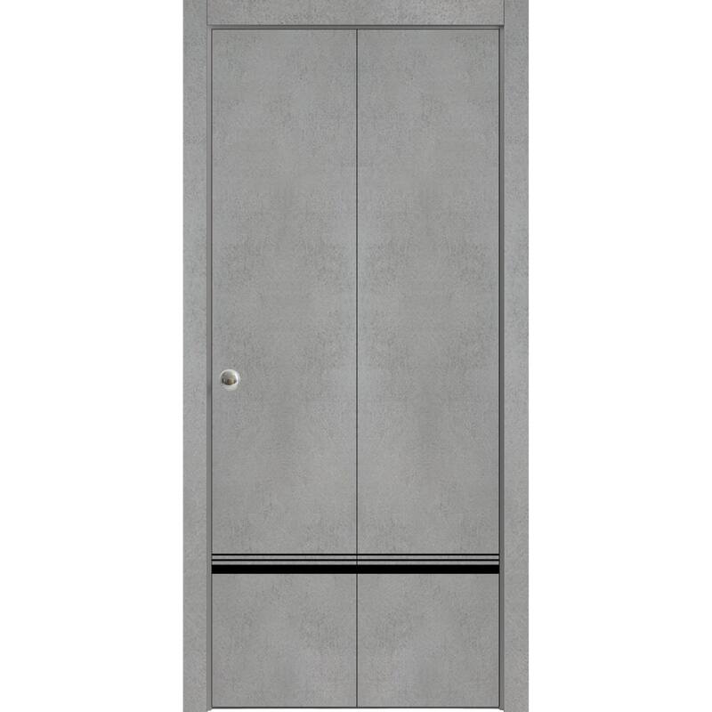 Bi-fold Doors 36 x 80 Planum 0012 Concrete with Sturdy Tracks - 36" x 80" ( 2* 18x80)