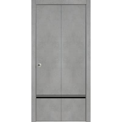 Bi-fold Doors 36 x 80 Planum 0012 Concrete with Sturdy Tracks