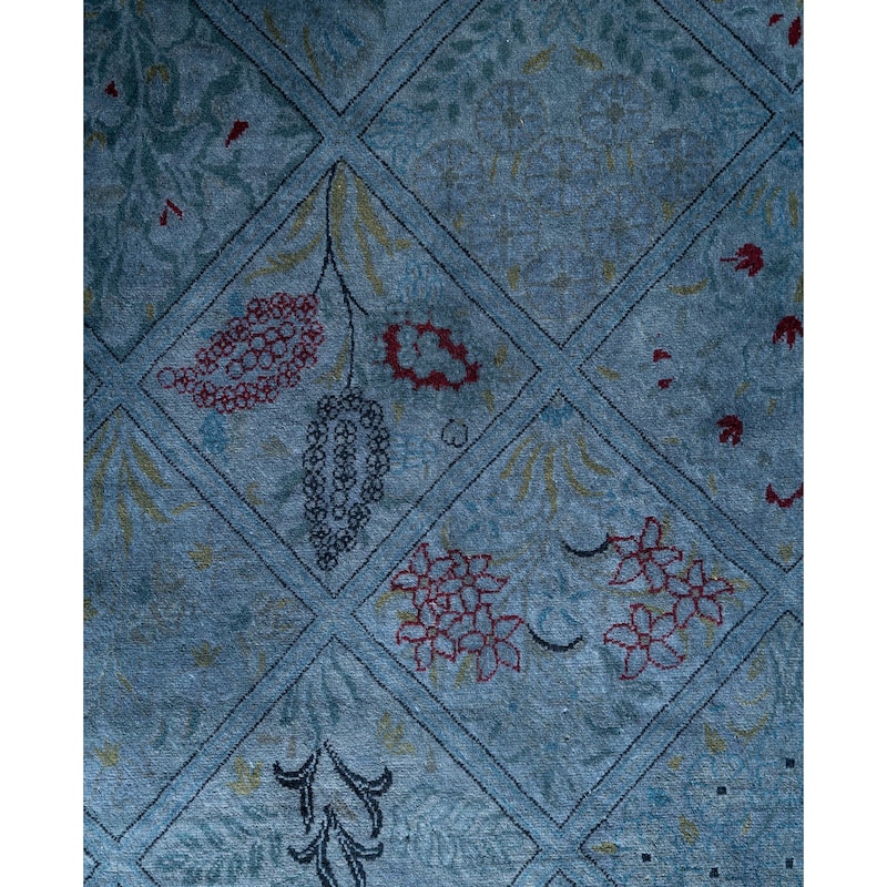 Overdyed One-of-a-Kind Hand-Knotted Area Rug - Blue - 9' 1" x 17' 9"