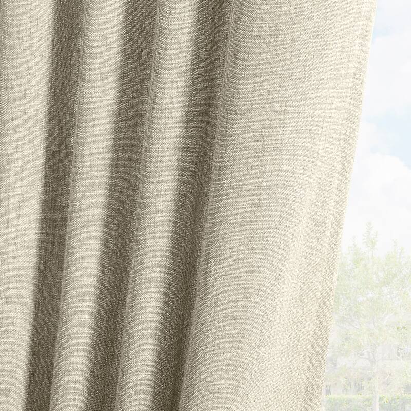 Exclusive Fabrics Simply Faux Linen Curtains (2 Panel) Light Filtering Curtains For Bedroom & Living Room Curtains