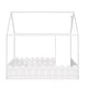 preview thumbnail 9 of 20, Kids Full Size Floor Bed Frame Semi-Enclosed Playhouse Bed with Roof and Fence, Wooden Platform Bed with Play Area