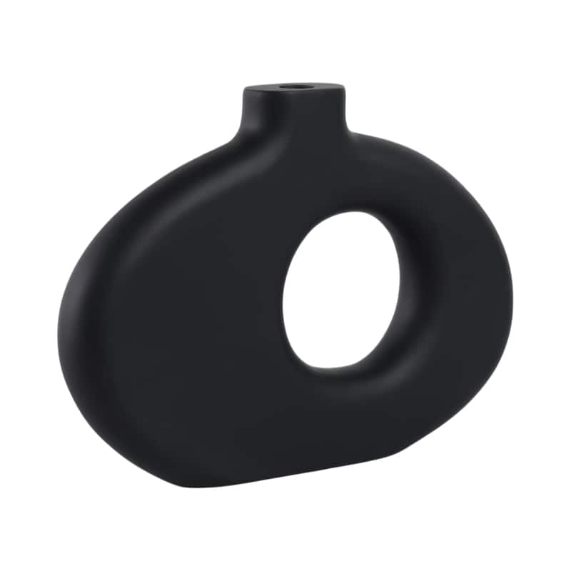 Modern Cut Out Wood Table Vase - Decorative Tall Table Vase