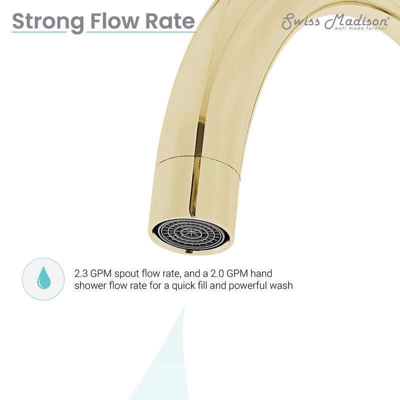 Dieppe Freestanding Bathtub Faucet In Brushed Gold - 14x37