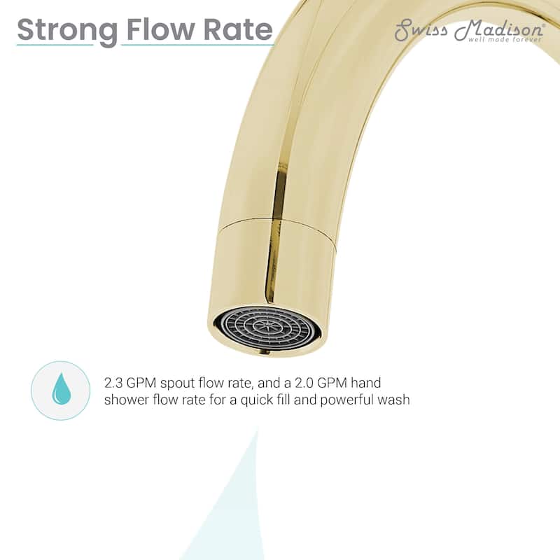 Ivy Freestanding Bathtub Faucet in Brushed Gold