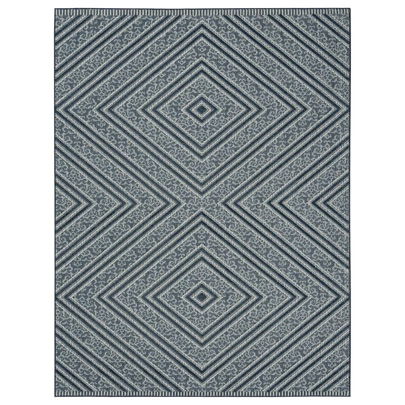Nautica Modern Diamond Indoor-Outdoor Area Rugs