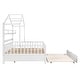 preview thumbnail 8 of 7, Wooden Full House Bed with Twin Trundle, Shelf