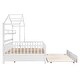 preview thumbnail 8 of 33, Wooden Full House Bed with Twin Trundle & Shelf - Safe Kids' Bed