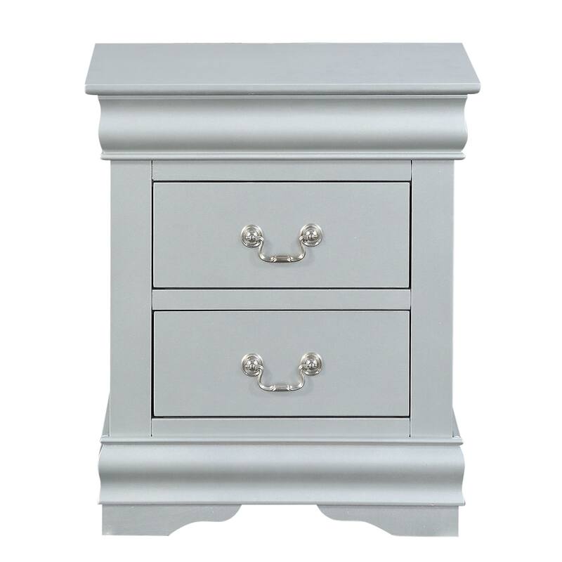 Classic 2-Drawer Nightstand with Metal Glide System for Bedroom Storage