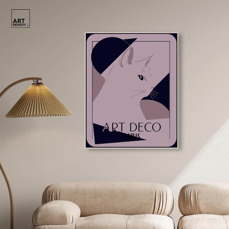 Cat Deco Canvas by Art Remedy