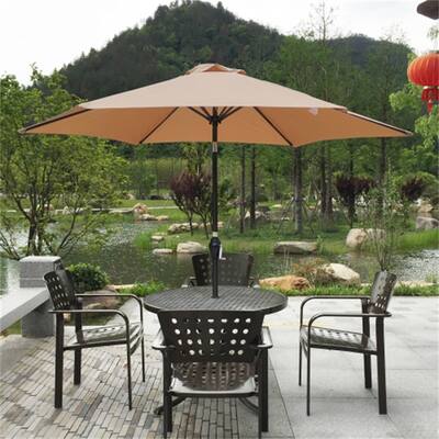 9Ft High quality polyester Patio Umbrella With waterproof,Brown
