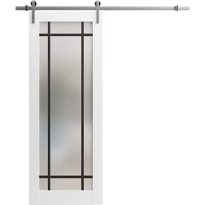 Sturdy Barn Door 18 x 80 Planum 2112 White Silk 6.6FT