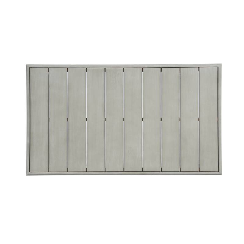 Roomfitters Outdoor Patio Coffee Table with Slatted Wood Design, Weather-Resistant Frame