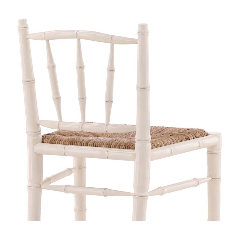 Furniture Classics Natural Mahogany Rush Seat Bamboo Counter Stool