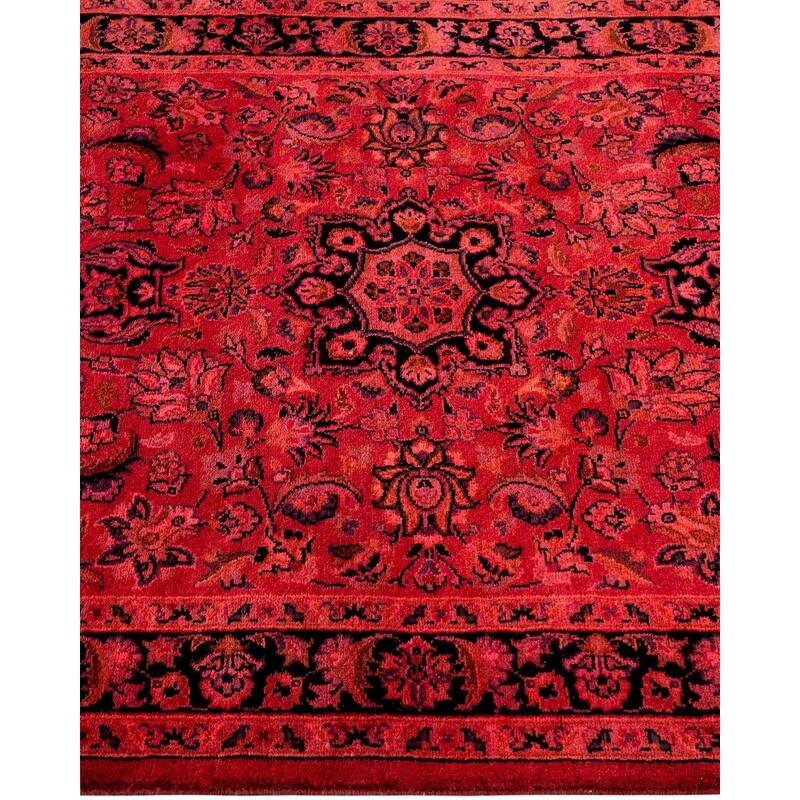 Overton Hand Knotted Wool Vintage Inspired Modern Contemporary Overdyed Pink Runner Rug - 2' 8" x 4' 2"