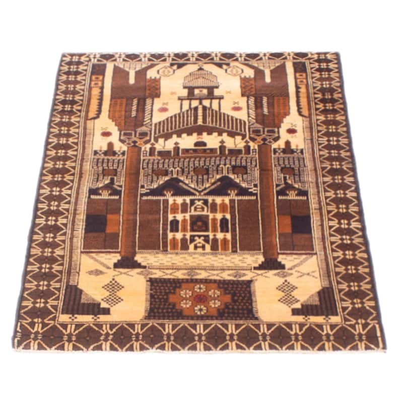 Teimani Beige Rug 2'11" x 4'6" - 2'11 x 4'6