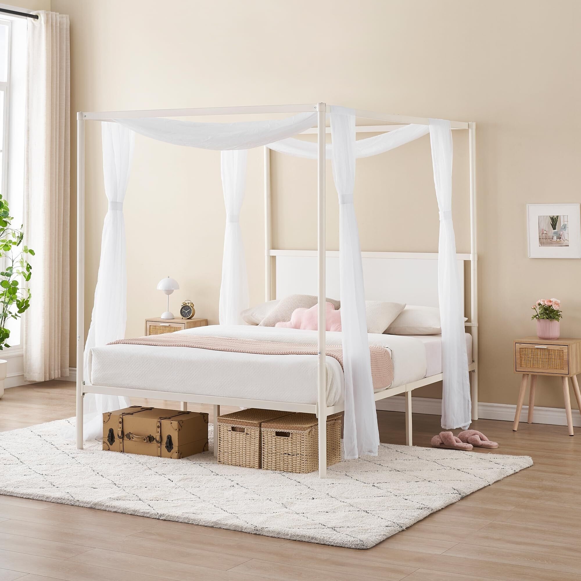 Canopy Bed Frame Four Poster Platform Metal Bed Frame with Storage On Sale Bed Bath Beyond 39881242