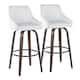 Option White Faux Leather/Glazed Walnut/Black Metal