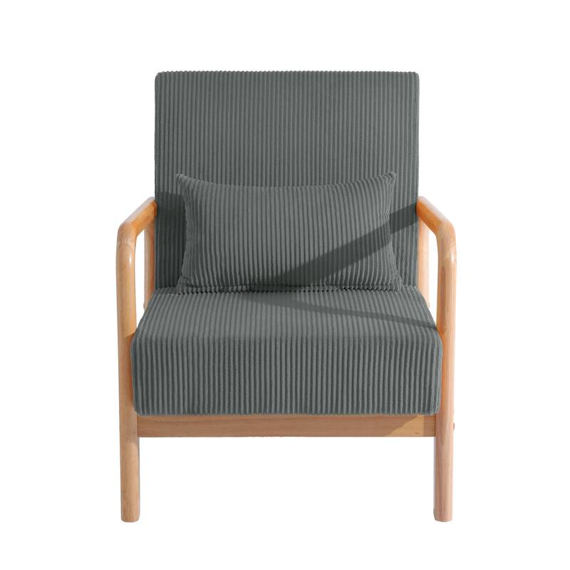 2 Set Upholstered Lounge Arm Chair with Pillow - Set of 2