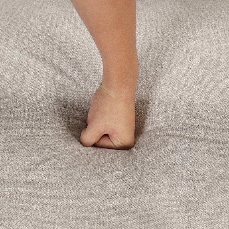 Beige 84.75" L-Shaped 5-Seat Sleeper Sofa Bed