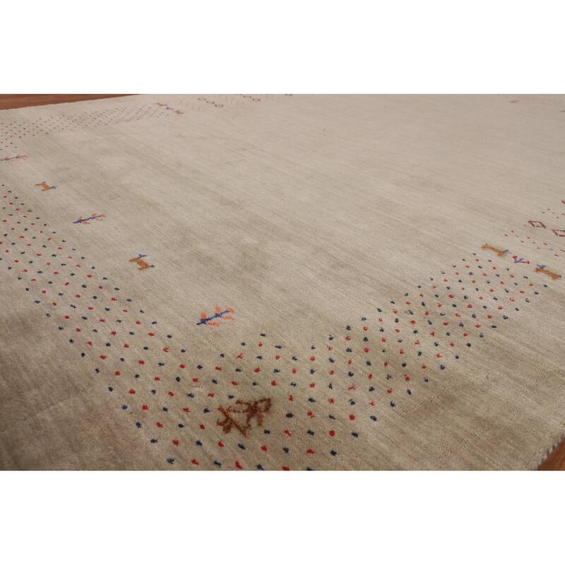 Little Animals Gabbeh Indian Area Rug Handmade Wool Carpet - 6'7"x 9'8"
