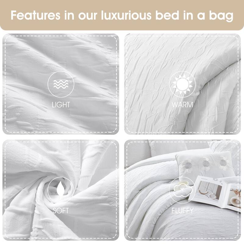 Nanshing Coleen 7 Piece Textured Botanical Comforter Set
