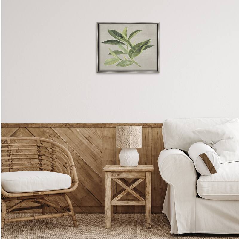 Stupell Green Tea Plant Leaf Framed Floater Canvas Wall Art Design By Lanie Loreth