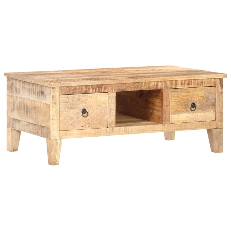 vidaXL Coffee Table 39.4"x21.7"x15.7" Rough Mango Wood - 39.4" x 21.7" x 15.7"