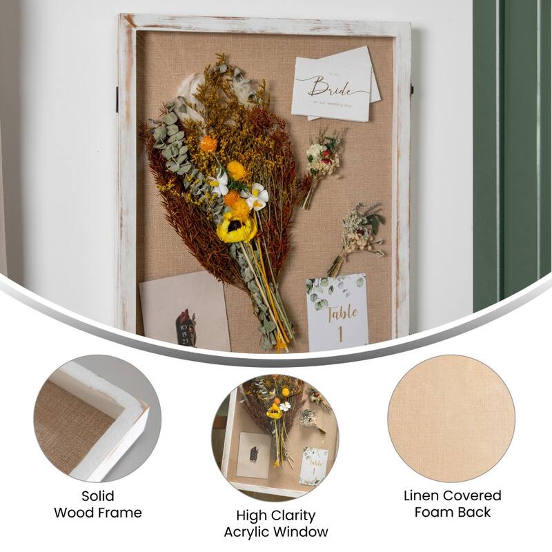 Solid Pine Shadow Display Case with Linen Liner