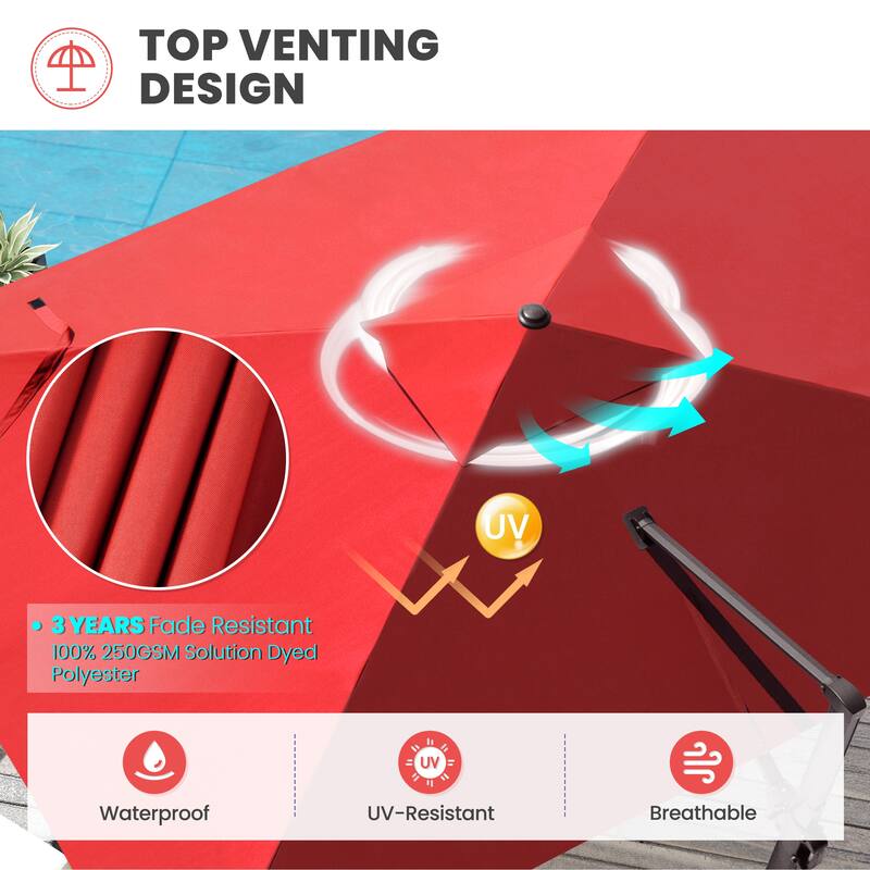 9 FT x 11.5 FT Outdoor Patio Cantilever-Offset Umbrella