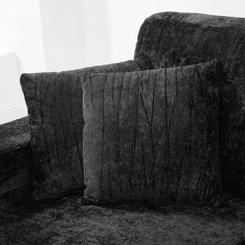 Roomfitters Curved Chaise Lounge Sofa 80" Upholstered Sofa Bed with Cup Holders, Modern Oversized Comfy Couch for Living Room