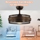 preview thumbnail 10 of 13, 21" Rustic Bronze Metal Chandelier Encolosed Ceiling Fan with Light and Remote