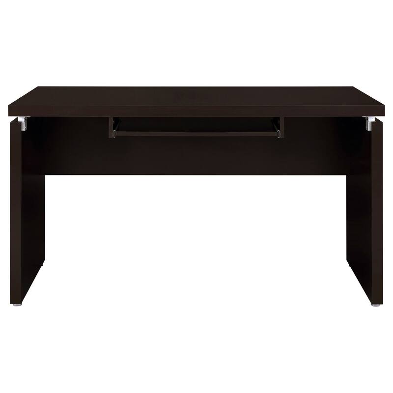 Niti 83 Inch Computer Office Desk, L Shape, Slide Out Keyboard Tray, Brown