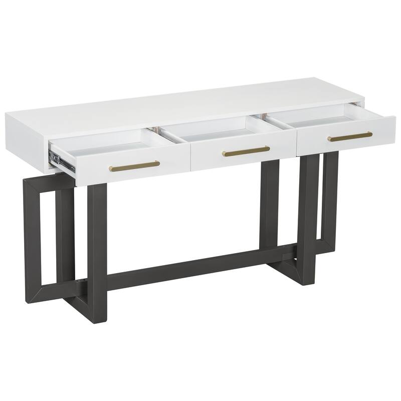 Modern Elegant Console Table Extra Long Entryway Table with 3 Drawers, for Entryway Hallway, Living Room Foyer, Corridor