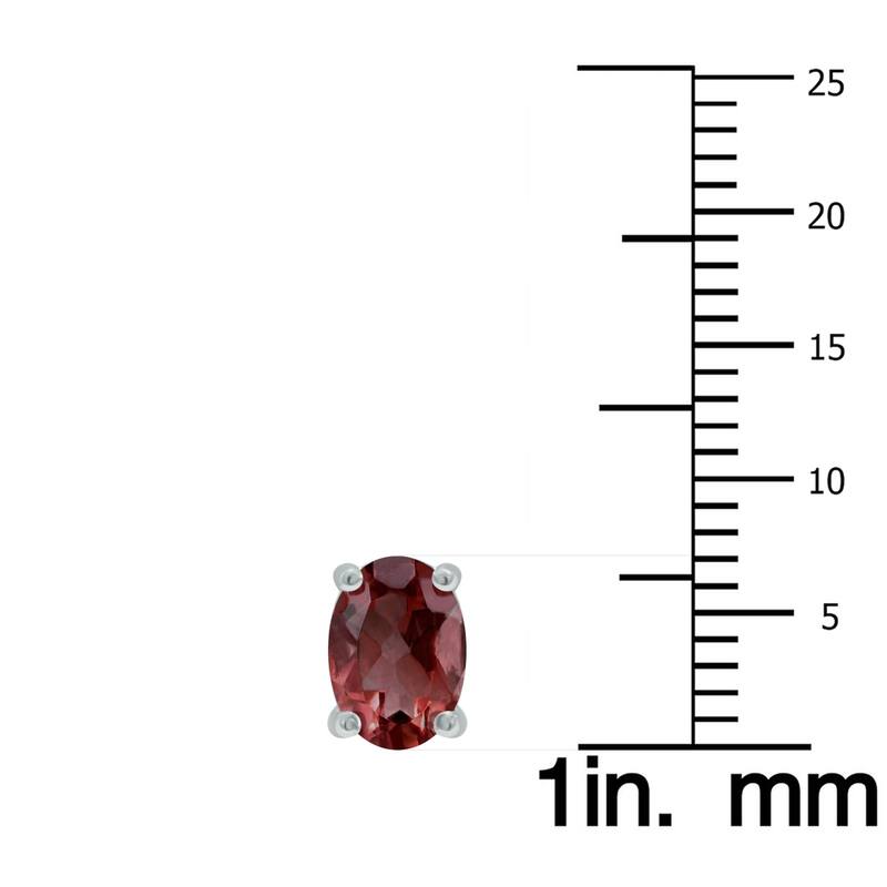 Marquee 5x7MM All Natural Oval Garnet Stud Earrings in .925 Sterling Silver