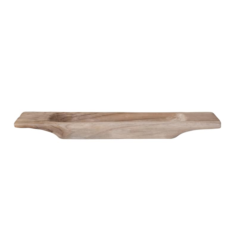 Teakwood Trug with Handles - 19.7"L x 4.3"W x 2.0"H - 19.7"L x 4.3"W x 2.0"H - Natural - 1 Piece