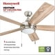 preview thumbnail 3 of 9, 52" Honeywell Ventnor Brushed Nickel Modern Farmhouse Indoor LED Ceiling Fan with Light, Pull Chain