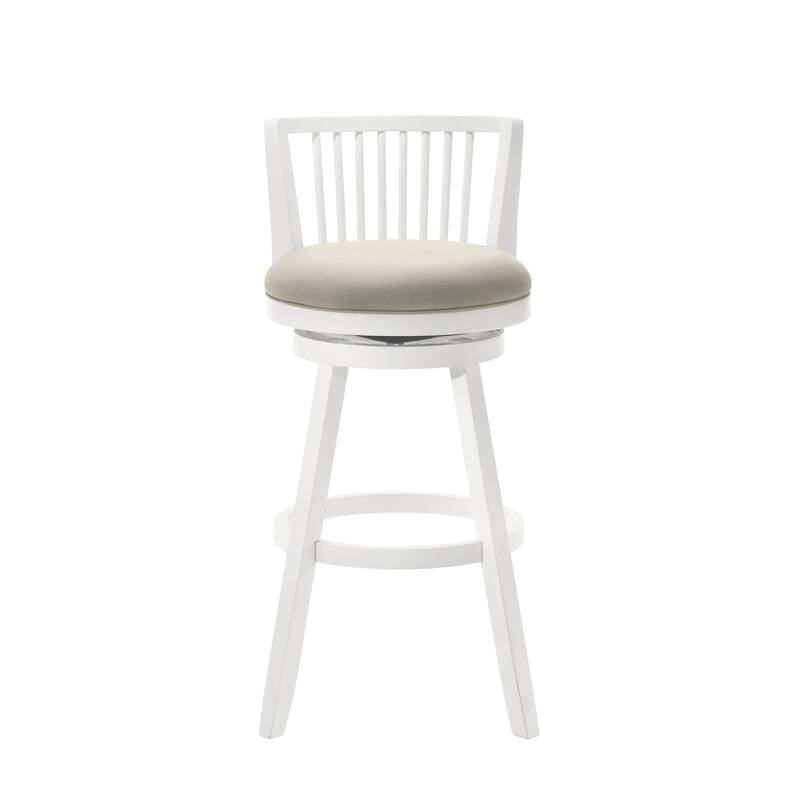 Harper Modern Swivel Bar Stool, Upholstered Counter Height Chair with Solid Wood Frame