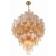 preview thumbnail 3 of 6, Addis 20 Light Aged Brass Chandelier - 30.5"W x 49.5"H x 30.5"D